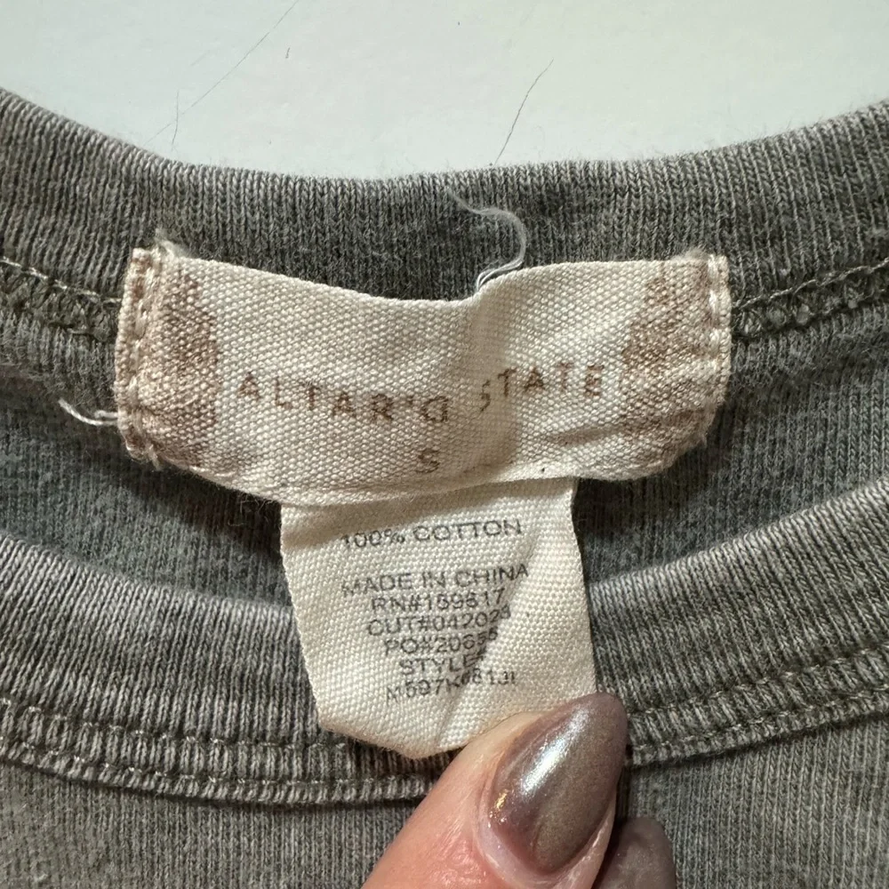 Altar'd State Gray Cotton Top - Picture 2 of 3
